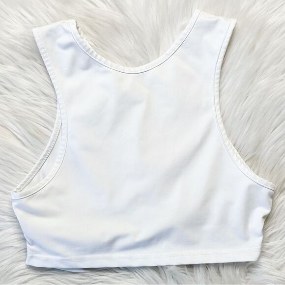 LF Cutout Sports Bra Crop Top White and Black Size Medium - Picture 2 of 4